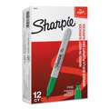 Permanent Markers | Sharpie 30004 Fine Bullet Tip Permanent Marker - Green (1-Dozen) image number 1