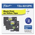 Tapes | Brother P-Touch TZE6312PK 0.47 in. x 26.2 ft. TZe Standard Adhesive Laminated Labeling Tape - Black on Yellow (2/Pack) image number 4