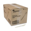 Cutlery | Pactiv Corp. YPSMFTEC EarthChoice PSM Heavyweight Plastic Cutlery Fork - Tan (1000/Carton) image number 3