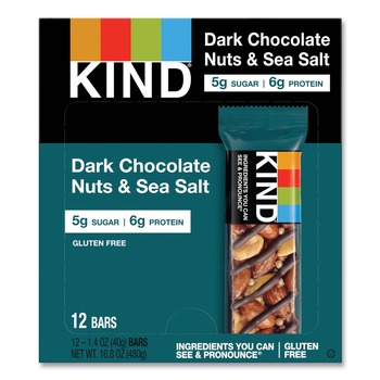 KIND 17851 1.4 oz. Nuts and Spices Bar - Dark Chocolate Nuts and Sea Salt (12/Box)