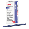 Pens | Pentel R100-C Rolling Writer Medium 0.8 millimeter Stick Rollerball Pen - Blue Ink/Barrel (1-Dozen) image number 1