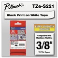 Labels | Brother P-Touch TZES221 0.35 in. x 26.2 ft. TZe Standard Adhesive Laminated Labeling Tape - Black on White image number 3