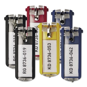 PRODUCTS | Durable 194900 1.13 x 2.75 Plastic Key Tags for Locking Key Cabinets - Assorted (24/Pack)