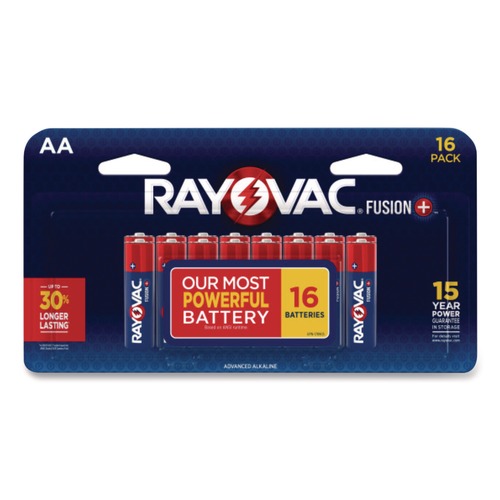 Batteries | Rayovac RAY81516LTFUS Fusion Performance Alkaline AA Batteries 16/Pack image number 0