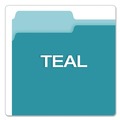 Just Launched | Pendaflex 152 1/3 TEA 1/3-Cut Tabs Assorted Letter Size Colored File Folders - Teal/Light Teal (100/Box) image number 4