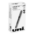 Pens | uni-ball 60106 VISION Extra-Fine 0.5 mm Stick Roller Ball Pen - Black Ink Gray/Black/Clear Barrel (1-Dozen) image number 0