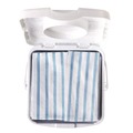 Cleaning Cloths | Rubbermaid Commercial HYGEN 2134283 12 x 12 Disposable Microfiber Cleaning Cloths - Blue/White Stripes (600/Carton) image number 2