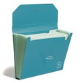 File Folders | U Brands 6594U01-12 U-Eco 9.75 in. Expansion 13-Pocket Expandable File - Ocean/Letter Size image number 0