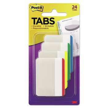 Post-it Tabs 686F-1 2 in. Wide 1/5-Cut Lined Tabs - Assorted Colors (24/Pack)