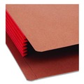 File Folders | Smead 73696 Fully Lined 6.5 in. High Gussets 5.25 in. Expansion Letter Size Redrope Drop-Front End Tab File Pockets - Red (10/Box) image number 2