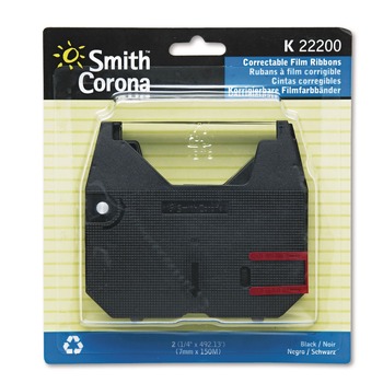 Smith Corona 22200 22200 Ink/Correction Ribbons - Black (2/Pack)