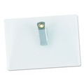 Label & Badge Holders | Universal UNV56003 2-1/4 in. x 3-1/2 in. Badge Holders with Garment-Safe Clips and White Inserts - Clear (50/Kit) image number 2