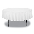 Linen and Table Accessories | Tablemate 84WH Plastic 84 in. Diameter Table Set Round Table Cover - White (6/Pack) image number 5