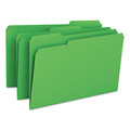 File Folders | Smead 17143 0.75 in. Expansion Assorted 1/3-Cut Tabs Legal Size Colored File Folders - Green (100/Box) image number 3