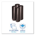  | Boardwalk X8046XKKR01 40 in. x 46 in. 45 gal. 1.6 mil Recycled Low-Density Polyethylene Can Liners - Black (100/Carton) image number 2