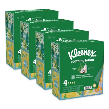 Kleenex 54289 Soothing Lotion 3-Ply Facial Tissue - White (8/Carton)