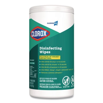 Clorox 15949 7 in. x 8 in. 1-Ply Disinfecting Wipes - Fresh Scent, White