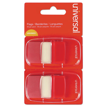 Universal UNV99001 Page Flags - Red (50 Flags/Dispenser, 2 Dispensers/Pack)