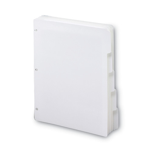 Binders | Smead 89415 11 in. x 8.5 in. 5-Tab Three-Ring Binder Index Divider - White (20/Box) image number 0
