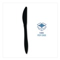 Cutlery | Boardwalk BWKKNIFEBLPPIW Mediumweight Wrapped Polypropylene Plastic Knife Cutlery - Black (1000/Carton) image number 4
