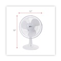 Alera | Alera ALEFAN122 3-Speed 12 in. Plastic Oscillating Desk Fan - White image number 4