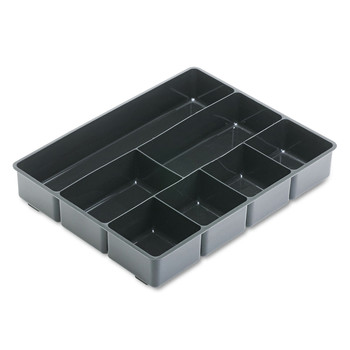 DESK ACCESSORIES AND OFFICE ORGANIZERS | Rubbermaid 11906ROS 11.88 in. x 15 in. x 2.5 in. 7-Compartments Plastic Extra Deep Desk Drawer Director Tray - Black