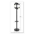 Wall Racks & Hooks | Alba PMSTAN3N 15w x 15d x 69.3h Stan3 8-Knob Steel Coat Rack - Black image number 1