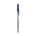 Pens | Universal UNV27421 Fine 0.7 mm Stick Ballpoint Pen - Blue Ink, Gray/Blue Barrel (1 Dozen) image number 0