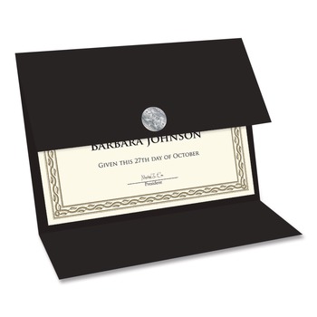 Geographics 47838 Tri-Fold Certificate Holder, 9.2 x 12.5, Black, 5/Pack
