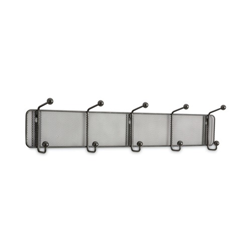 Wall Racks & Hooks | Safco 6403BL 26.75w x 3d x 5.5h Onyx Mesh 5-Hook Wall Racks - Black image number 0