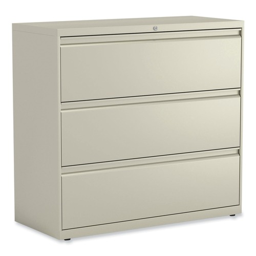 Office Filing Cabinets & Shelves | Alera 25504 42 in. x 18.63 in. x 40.25 in. 3 Legal/Letter/A4/A5 Size Lateral File Drawers - Putty image number 0
