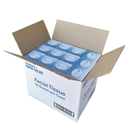 GEN GEN852E 2-Ply Facial Tissue Cube Box - White (36 Boxes-Carton)