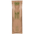 Cutlery | Eco-Products EP-S215 General Purpose Fork/Knife/Napkin/Spoon Wood Cutlery - Natural (500/Carton) image number 1