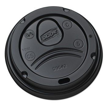 Dixie D9542B 10 oz. - 20 oz. Cups Drink-Thru Plastic Lids - Black (1000/Carton)