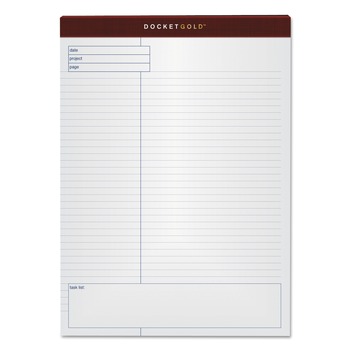 NOTEBOOKS AND PADS | TOPS 77102 40-Sheets 8.5 in. x 11.75 in. Project-Management Format Quadrille Rule Docket Gold Planning Pads - White (4/Pack)