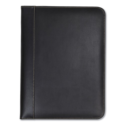 Notebooks & Pads | Samsill 71710 8-1/2 in. x 11 in. Contrast Stitch Leather Padfolio Leather - Black image number 0