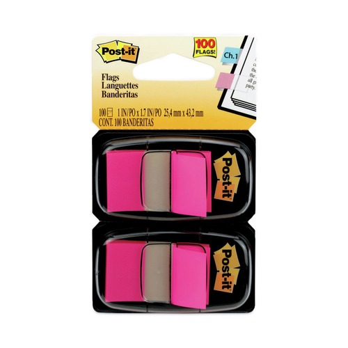 Page Flags | Post-it Flags 680-BP2 Standard Page Flags in Dispenser - Bright Pink (100/Pack) image number 0