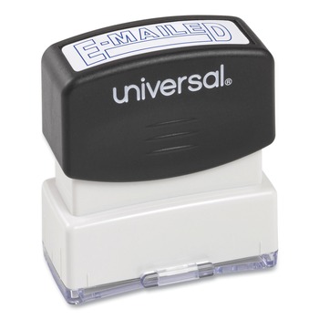 STAMPS AND STAMP SUPPLIES | Universal UNV10058 Pre-Inked One-Color E-MAILED Message Stamp - Blue