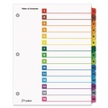 Binders | Cardinal 61518 11 x 8.5 OneStep Printable Table of Contents and 1 to 15 Dividers - White/Assorted Tabs (15/Set) image number 0