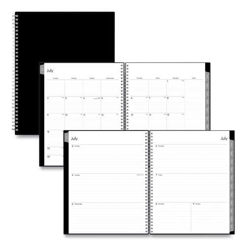 Notebooks & Pads | Blue Sky BLS130609 11 in. x 8.5 in. 12-Month (Jul 2025-Jun 2026) Enterprise Academic Weekly/Monthly Planner - Black Cover image number 0