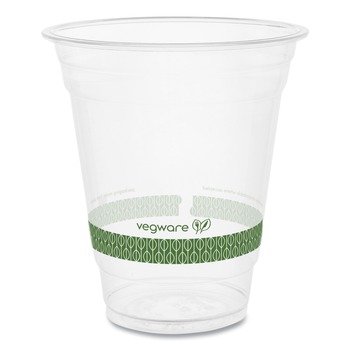  | Vegware R360Y-G 12 oz. 96-Series Compostable Cold Cup - Clear/Green (1000/Carton)