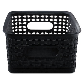 BOXES AND BINS | Advantus 40326 9.88 in. x 7.38 in. x 4 in. Weave Bins - Black (3/Pack)
