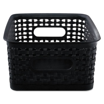 Advantus 40326 9.88 in. x 7.38 in. x 4 in. Weave Bins - Black (3/Pack)