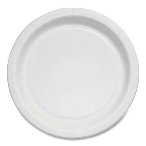 Bowls and Plates | SOLO MP6B-2054 Bare Eco-Forward 6 in. Diameter ProPlanet Seal Clay-Coated Paper Plate - White/Brown/Green (1000/Carton) image number 0