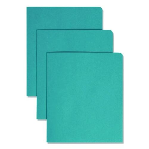Art & Craft Paper | Smead 87867 100 Sheet Capacity 11 in. x 8.5 in. Two-Pocket Folder Textured Paper - Teal (25/Box) image number 0