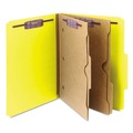 File Folders | Smead 14084 6 SafeSHIELD Fasteners 2 Dividers Letter Size 6-Section Pressboard Top Tab Pocket Classification Folders - Yellow (10/Box) image number 0