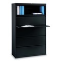 Office Filing Cabinets & Shelves | Alera 25513 42 in. x 18.63 in. x 67.63 in. 5 Legal/Letter/A4/A5 Size Lateral File Drawers - Black image number 4