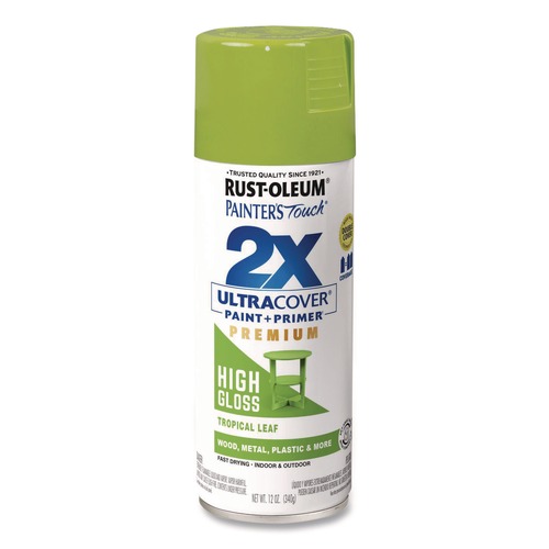 Painting | Rust-Oleum 331179 Painter's Touch 12 oz. Aerosol Can 2X Ultra Cover Spray Paint - High Gloss Tropical Leaf image number 0