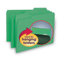 File Folders | Smead 10247 1/3-Cut Tabs Assorted Letter Size 0.75 in. Expansion Interior File Folders - Green (100/Box) image number 3