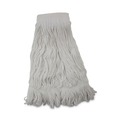  | Boardwalk BWK524R 24 oz. Pro Loop Web/Tailband Premium Saddleback Rayon Mop Head - White (12/Carton) image number 0